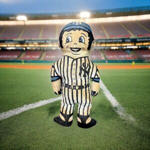 Vintage NY Yankees Pinstripes 12" Plush Doll DAN BRECHNER Plush Toy Co